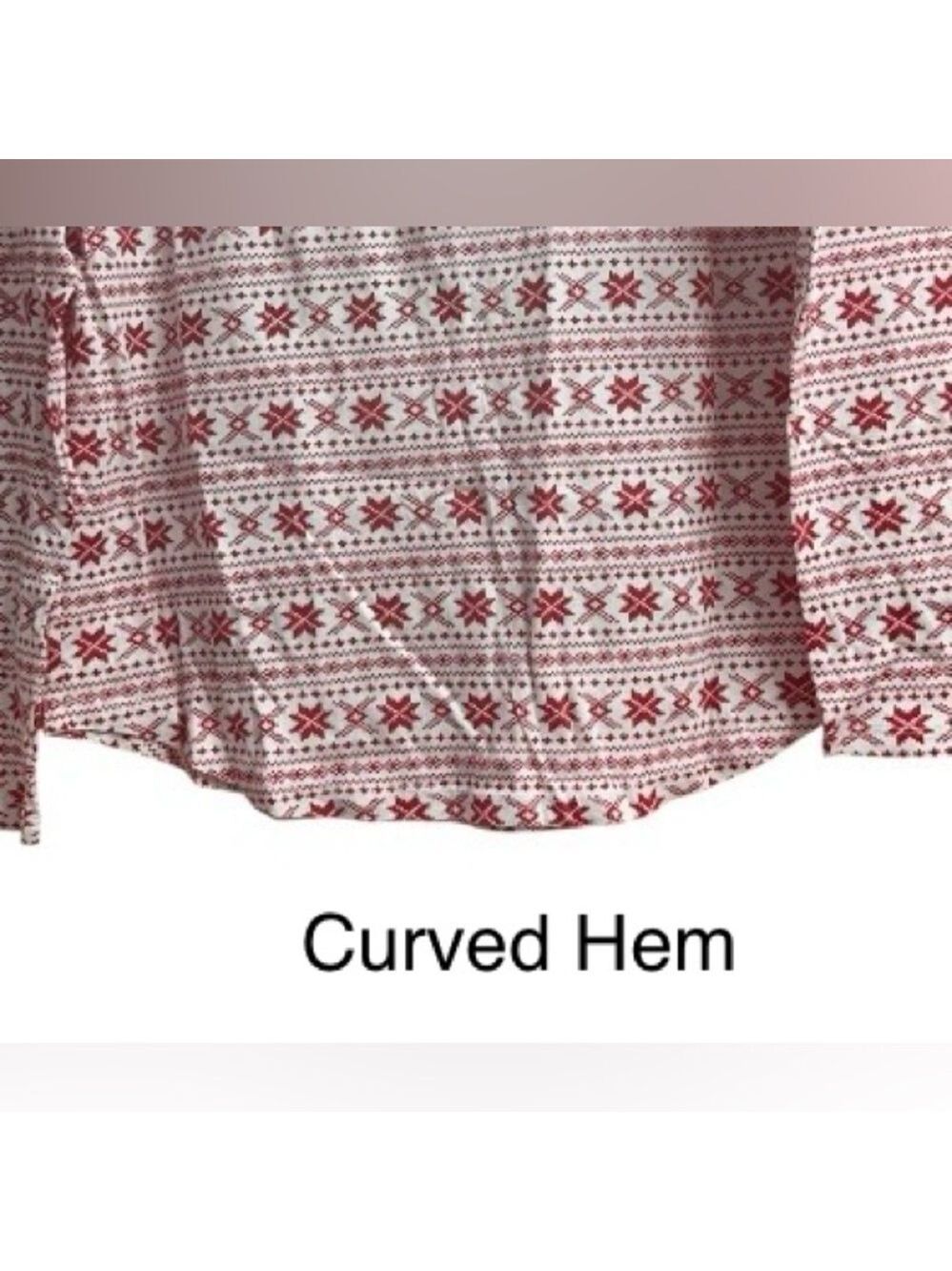 GAP LOVE Fair Isle Red & White Patterned Long Sleeve T - Picture 6 of 7